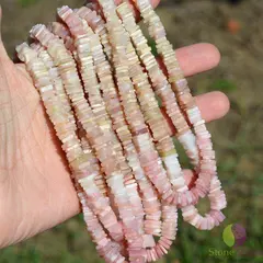 Sirag opal roz patratele 7-8mm, 40cm