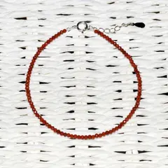 Bratara jasp rosu pietre micro fatetate 2mm si argint 925