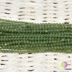 Sirag granat verde pietre micro fatetate 3mm, 33cm