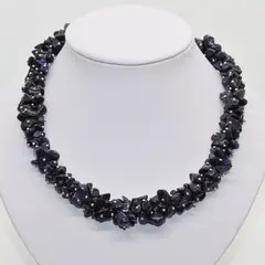 Colier handmade goldstone albastru chipsuri