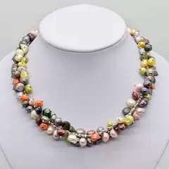 Colier handmade perle de cultura colorate M2