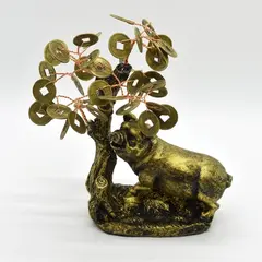Copac Feng Shui porc cu monede chinezesti 14cm