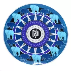 Abtibild Feng Shui elefant si rinocer albastru - 6cm