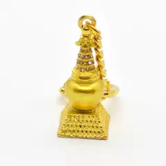 Breloc amuleta Stupa cu simbolul pamantului
