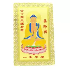 Card Feng Shui din metal - Buddha invatatorul cu Pagoda