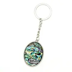 Breloc scoica abalone oval cu montura 40mm