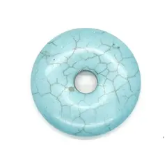 Pandantiv piatra pi donut turcoaz 43mm