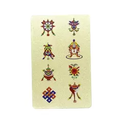 Card Feng Shui din plastic Amuleta Cele 8 Simboluri Norocoase si Copacul prosperitatii