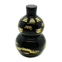Statueta Feng Shui Wu Lou din obsidian cu simboluri, mare - 12cm