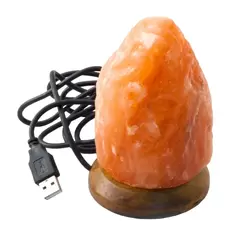 Veioza / Lampa din sare de Himalaya cu USB - Naturala 0,5 Kg