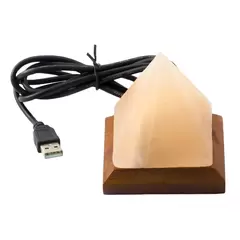 Veioza / Lampa din sare de Himalaya cu USB - Piramida 0,5 Kg