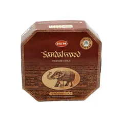 Betisoare parfumate spirala HEM - Sandalwood 10 buc (Incense coils)