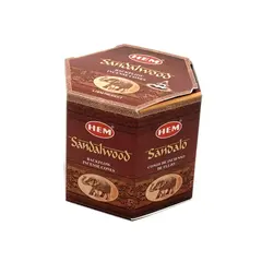 Conuri parfumate HEM Sandalwood, backflow - 40 buc