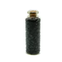 Sticla cu cristale naturale de obsidian, medie - 8cm