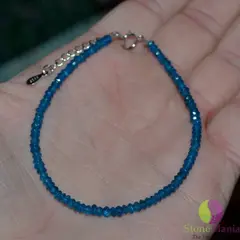 Bratara apatit blue dark discuri 3mm si argint 925