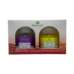 Set 2 lumanari parfumate Lavanda + Lemongrass, Aromaland, 482g