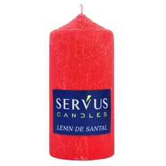 Lumanare Parfumata Lemn de Santal cilindru 13cm, rosie, Servus