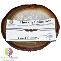 Bratara Therapy cuart fumuriu tuburi mici si argint 925