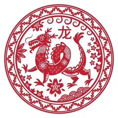 Abtibild Feng Shui cu zodia Dragon - mare, 11cm