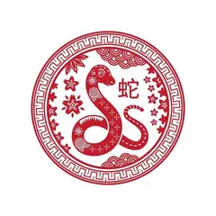 Abtibild Feng Shui cu zodia Sarpe - mic, 5cm