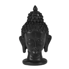 Statueta Feng Shui Buddha din rasina, negru - 15cm