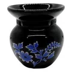 Vas aromaterapie din ceramica, vaza cu flori albastre
