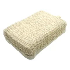 Burete exfoliant de baie din Sisal, dreptunghi, alb