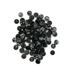 Cabochoane din obsidian fulg de nea 8mm