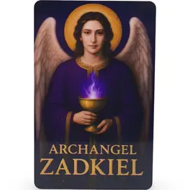 Card amuleta Arhanghelul ZADKIEL, Ingerul iertarii si al transformarii