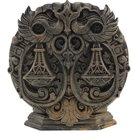 Decoratiune gravata zodia Balanta cu accente aurii, 13cm