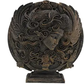 Decoratiune gravata zodia Fecioara cu accente aurii, 13,5cm