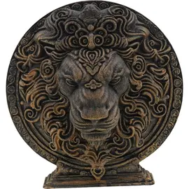 Decoratiune gravata zodia Leu cu accente aurii, 13,5cm