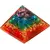 Piramida multicolora, orgon 7 chakre, cu cupru - 8cm