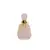 Pandantiv cristal natural Cuart roz sticluta model 3 cu agatatoare aurie, 3,6cm