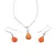 Set Cercei cu agatatoare si pandantiv Carneol briolete si Argint 925, 11-13mm