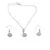 Set Cercei cu agatatoare si pandantiv Opal albastru briolete si Argint 925, 8mm