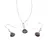 Set Cercei cu agatatoare si pandantive Piatra Lunii neagra briolete si Argint 925, 7-8mm
