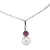 Pandantiv cristal natural Rubin fatetat si Perle de cultura A+ cu argint 925, imagine 2