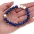 Bratara Lapis Lazuli si Perle de cultura sfere cu elemente argintii pe elastic, 8mm, imagine 4