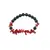 Bratara Obsidian negru sfere 8mm si Coral rosu freeform 6-15mm cu elemente aurii pe elastic