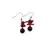 Cercei cu agatatoare Obsidian negru sfera 8mm si Coral rosu freeform
