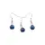 Set cercei cu agatatoare si pandantiv Piatra Lunii A+ si Kianit cu Argint 925, 5-8mm