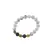 Bratara pentru barbati Howlit, Onix mat si 3 banuti de Hematit auriu pe elastic, 8-9mm