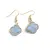 Cercei cu agatatoare Agat bleu trifoi cu montura aurie, 18mm