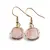 Cercei cu agatatoare Cuart cherry patrat cu montura aurie, 15mm