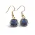 Cercei cu agatatoare Lapis Lazuli patrat cu montura aurie, 15mm