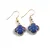 Cercei cu agatatoare Lapis Lazuli trifoi cu montura aurie, 18mm
