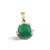 Pandantiv Onix verde patrat cu montura aurie, 15mm