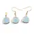 Set Cercei cu agatatoare si Pandantiv Agat bleu patrat cu montura aurie, 15mm