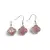 Set Cercei cu agatatoare si Pandantiv Aventurin rosu trifoi cu montura argintie, 18mm